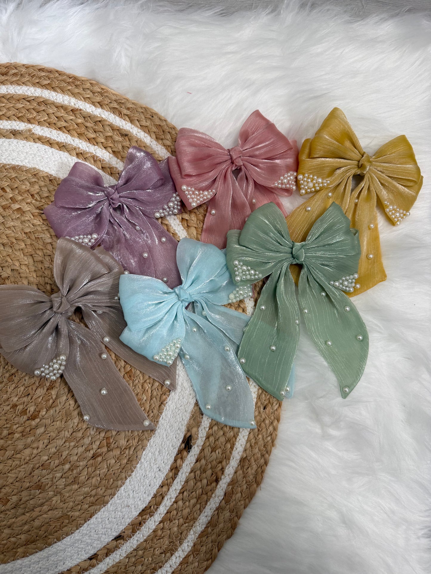 Double Layer Tail Bow Clip - Handmade