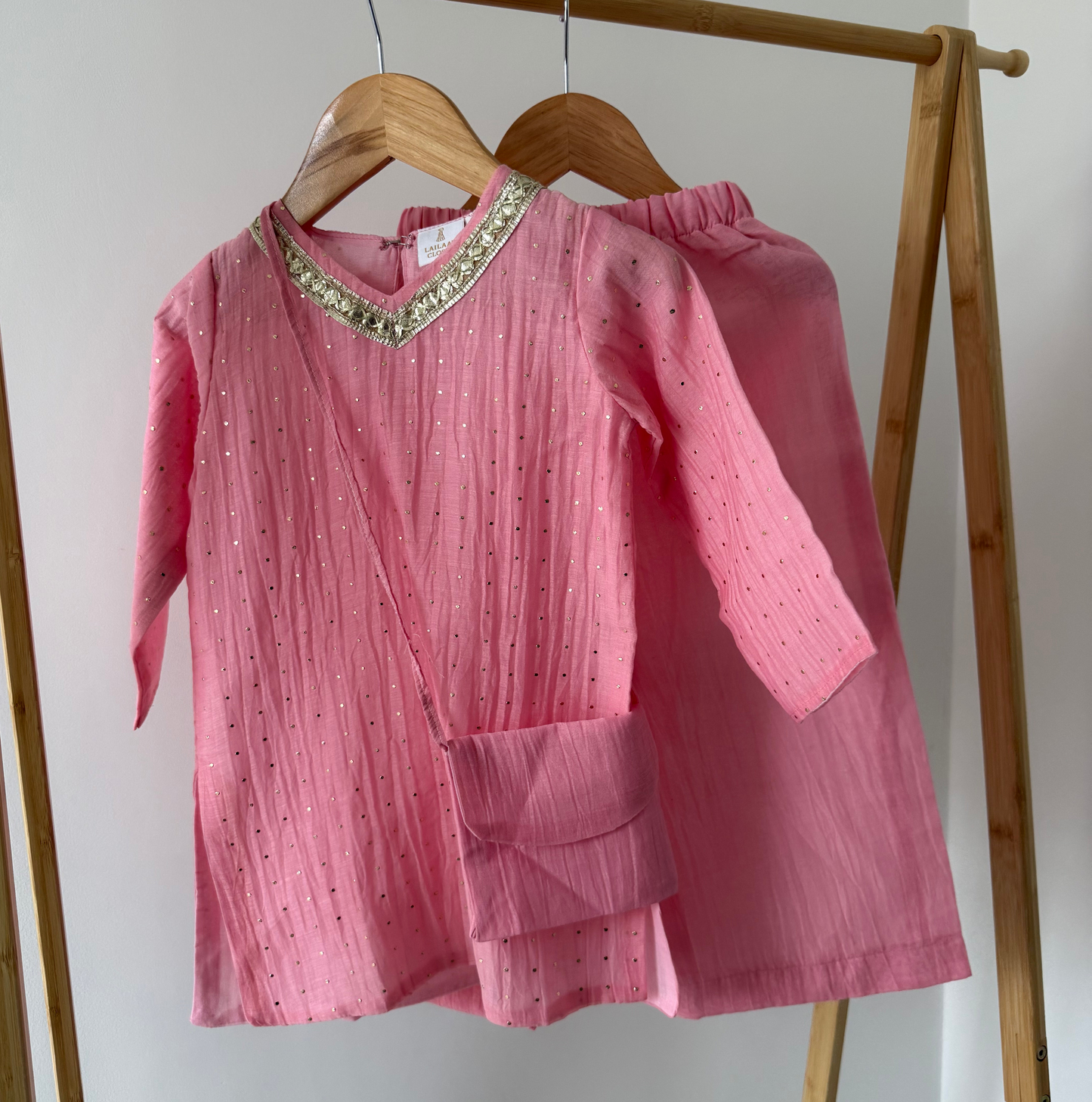 Aisha - blush pink kurti with straight trousers