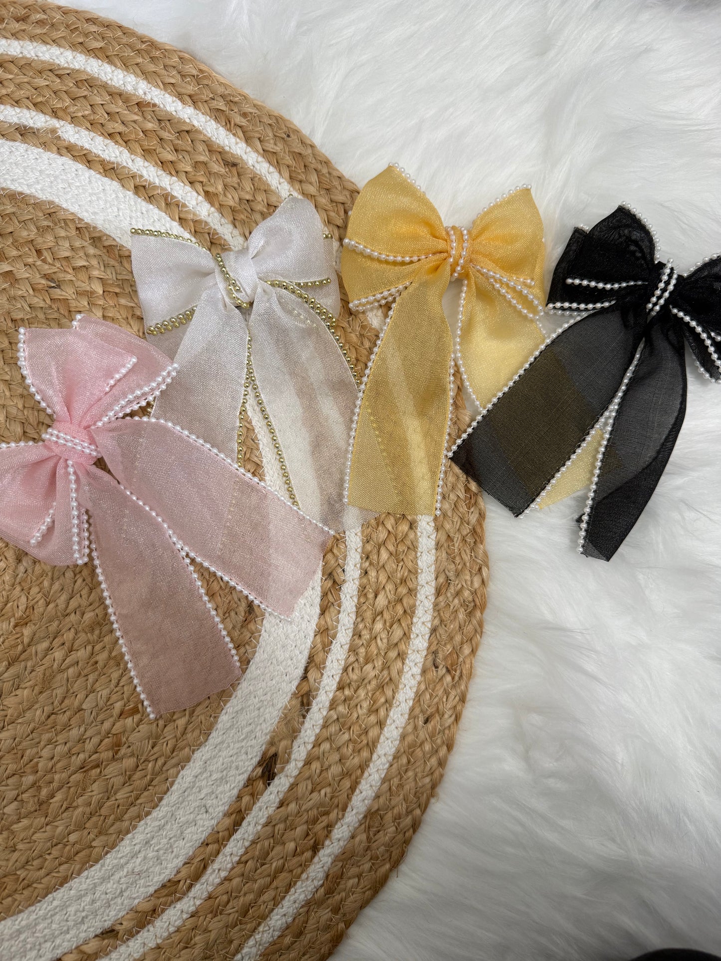 Lace Bow Clip - Handmade